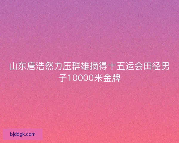 山东唐浩然力压群雄摘得十五运会田径男子10000米金牌