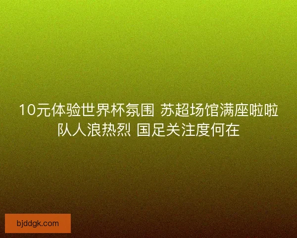 10元体验世界杯氛围 苏超场馆满座啦啦队人浪热烈 国足关注度何在